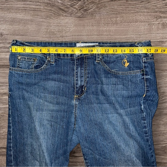 Phat Fashions Women's Dark Wash Distressed Stretchy Denim Blue Jeans Size 15 - Picture 11 of 11